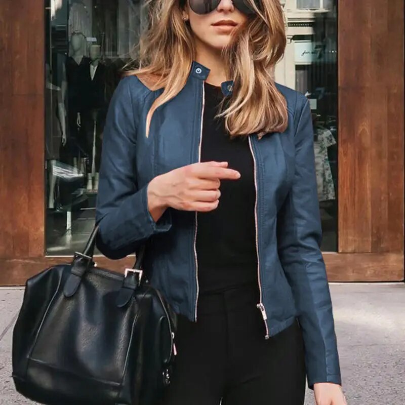 Sannela | Veste classique en cuir pour femme
