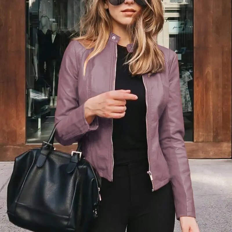 Sannela | Veste classique en cuir pour femme