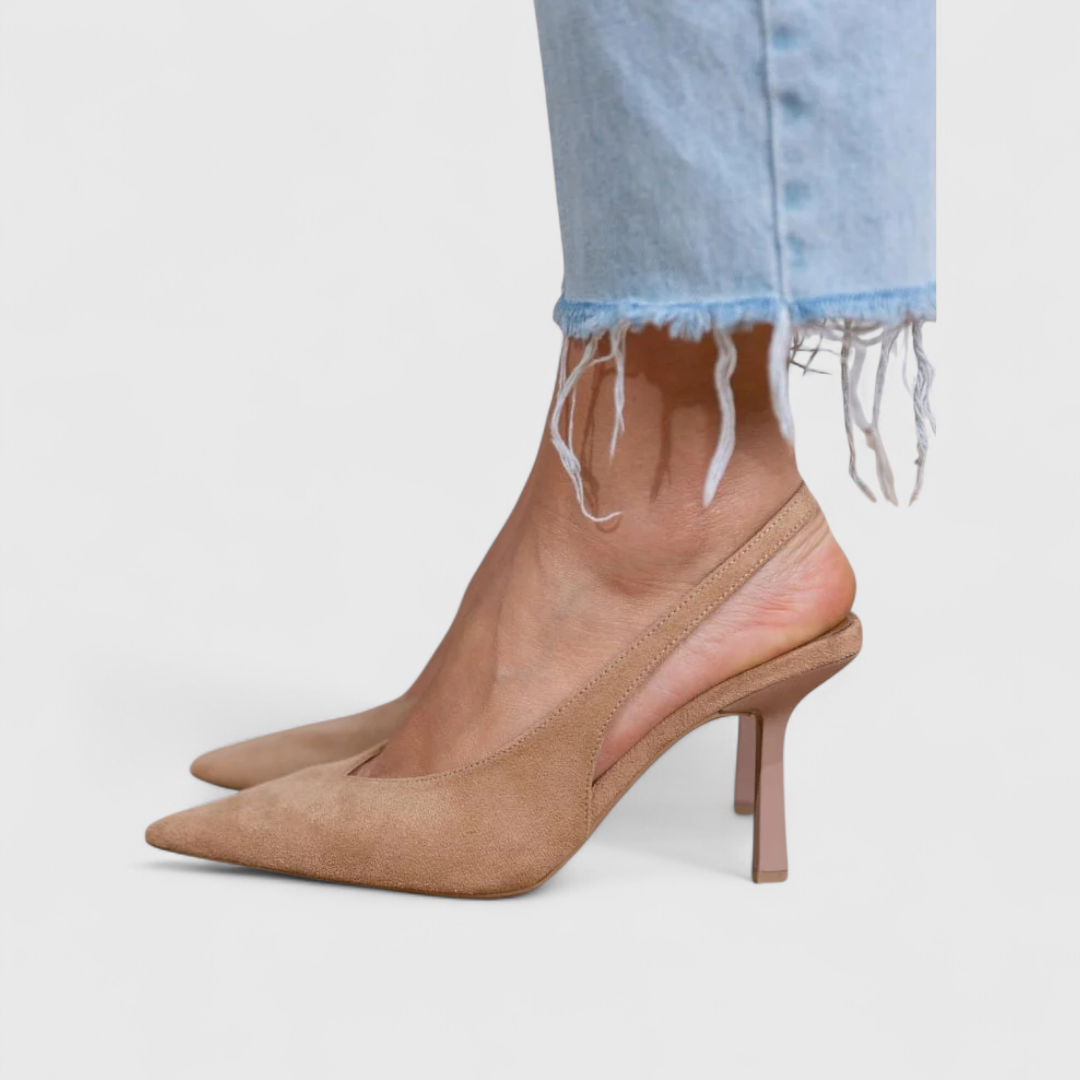 Ladies' Refined Orthopaedic Slingback Pumps with Pointed Toe