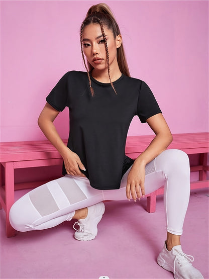 Sara | T-shirt de sport femme à séchage rapide, manches courtes et empiècements en mesh respirant