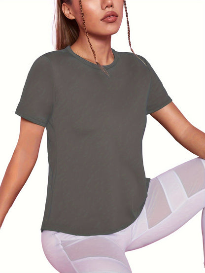 Sara | T-shirt de sport femme à séchage rapide, manches courtes et empiècements en mesh respirant
