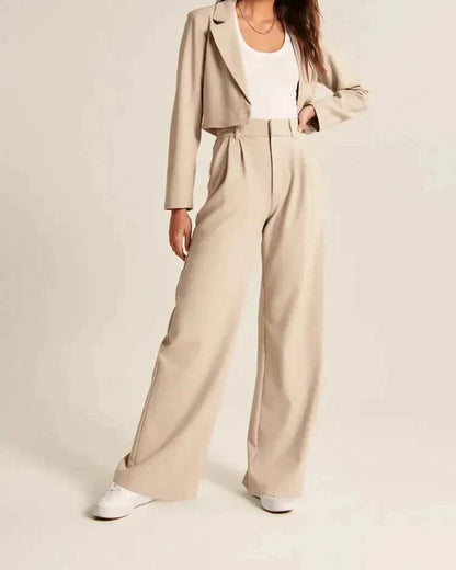Saskia | Pantalon taille haute à jambes larges