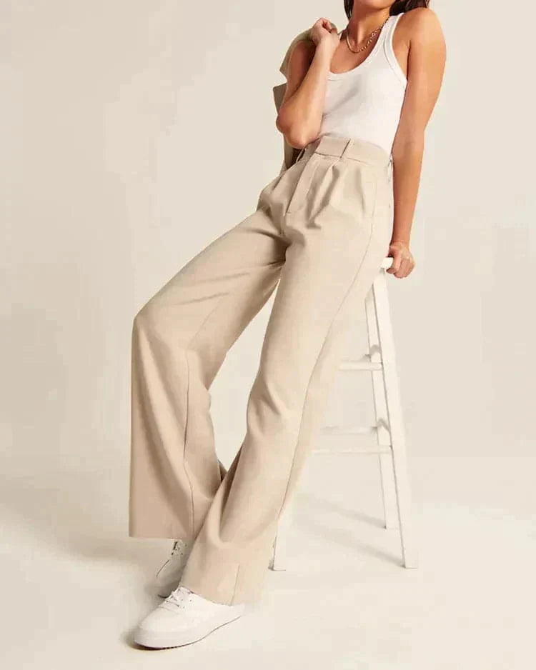 Saskia | Pantalon taille haute à jambes larges