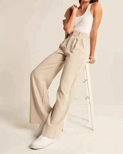 Saskia | Pantalon taille haute à jambes larges