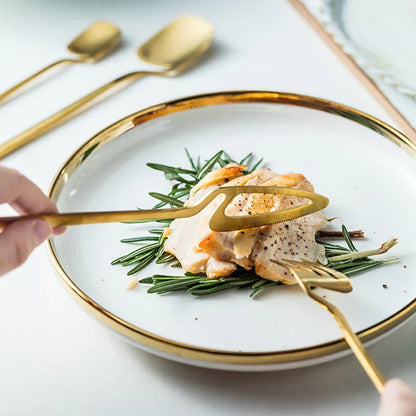 Luxuriöses Besteckset aus Edelstahl mit ausgeschnittenem Skelettdesign - zeitgemäßes Design - außergewöhnliche Stabilität