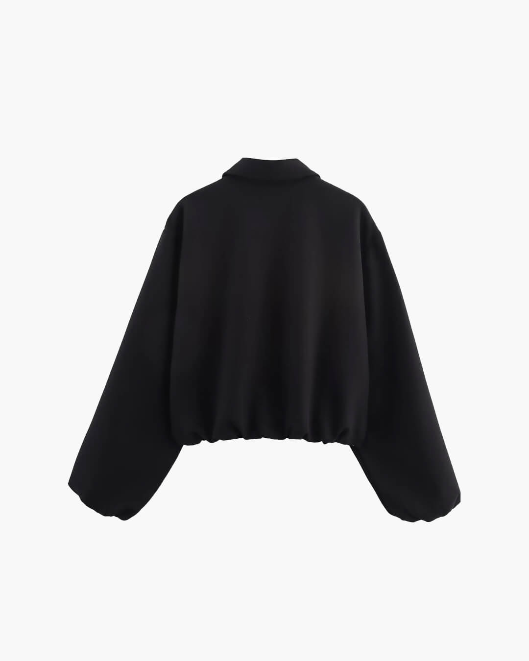 Veste bomber courte pour femme avec fermeture éclair et ourlet élastique