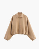 Veste bomber courte pour femme avec fermeture éclair et ourlet élastique