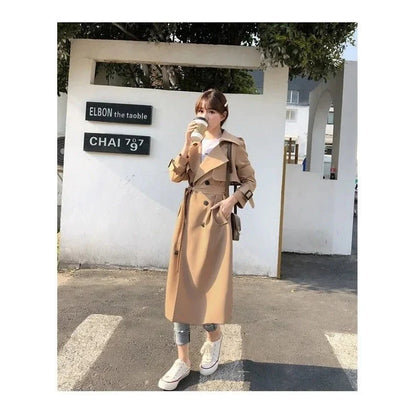 Waterdichte lange trenchcoat met ceintuur voor dames