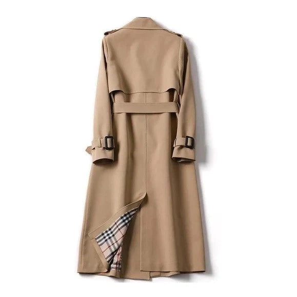 Waterdichte lange trenchcoat met ceintuur voor dames