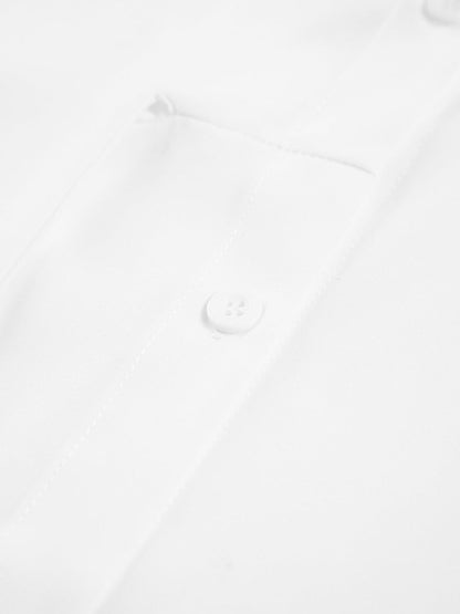 Long Blouse with Waist Button and Long Sleeves for Women