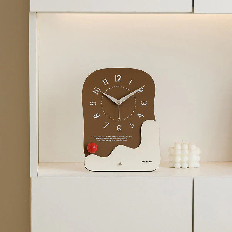 Silent Wooden Desk and Wall Clock - Modern Minimalist Design