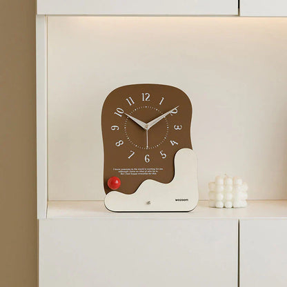 Silent Wooden Desk and Wall Clock - Modern Minimalist Design