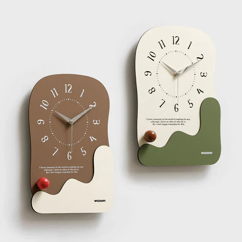 Silent Wooden Desk and Wall Clock - Modern Minimalist Design