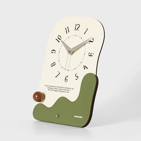 Silent Wooden Desk and Wall Clock - Modern Minimalist Design