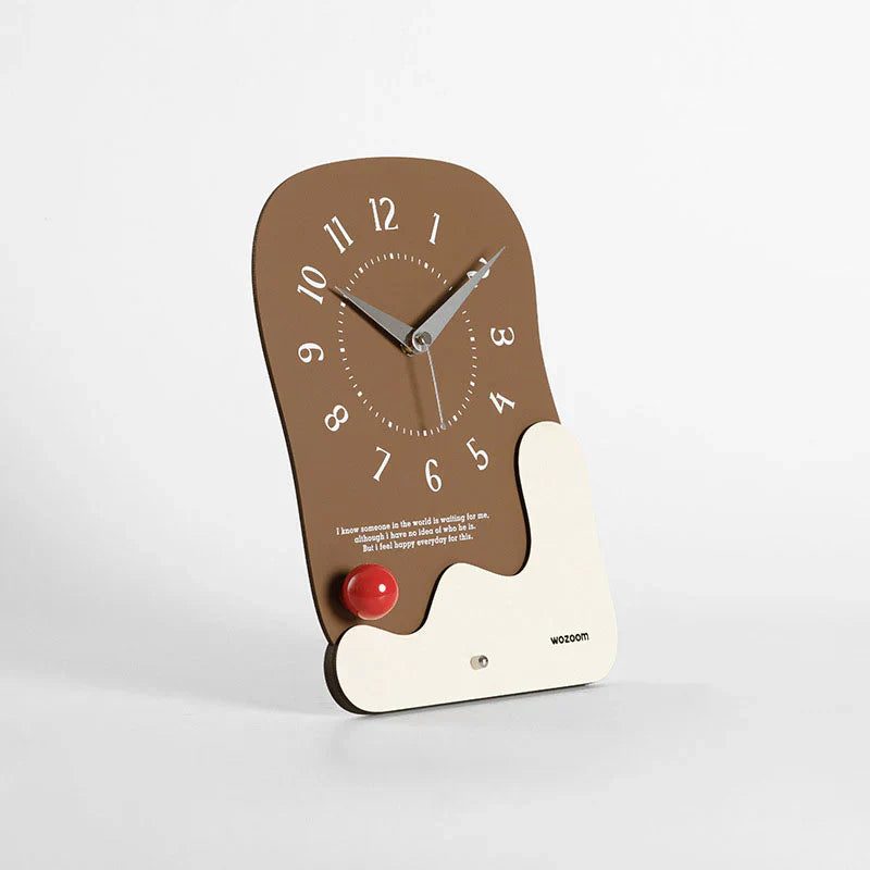 Silent Wooden Desk and Wall Clock - Modern Minimalist Design