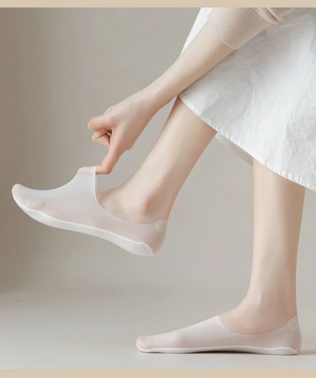 Silk Serene | Transparent Non-Slip Socks