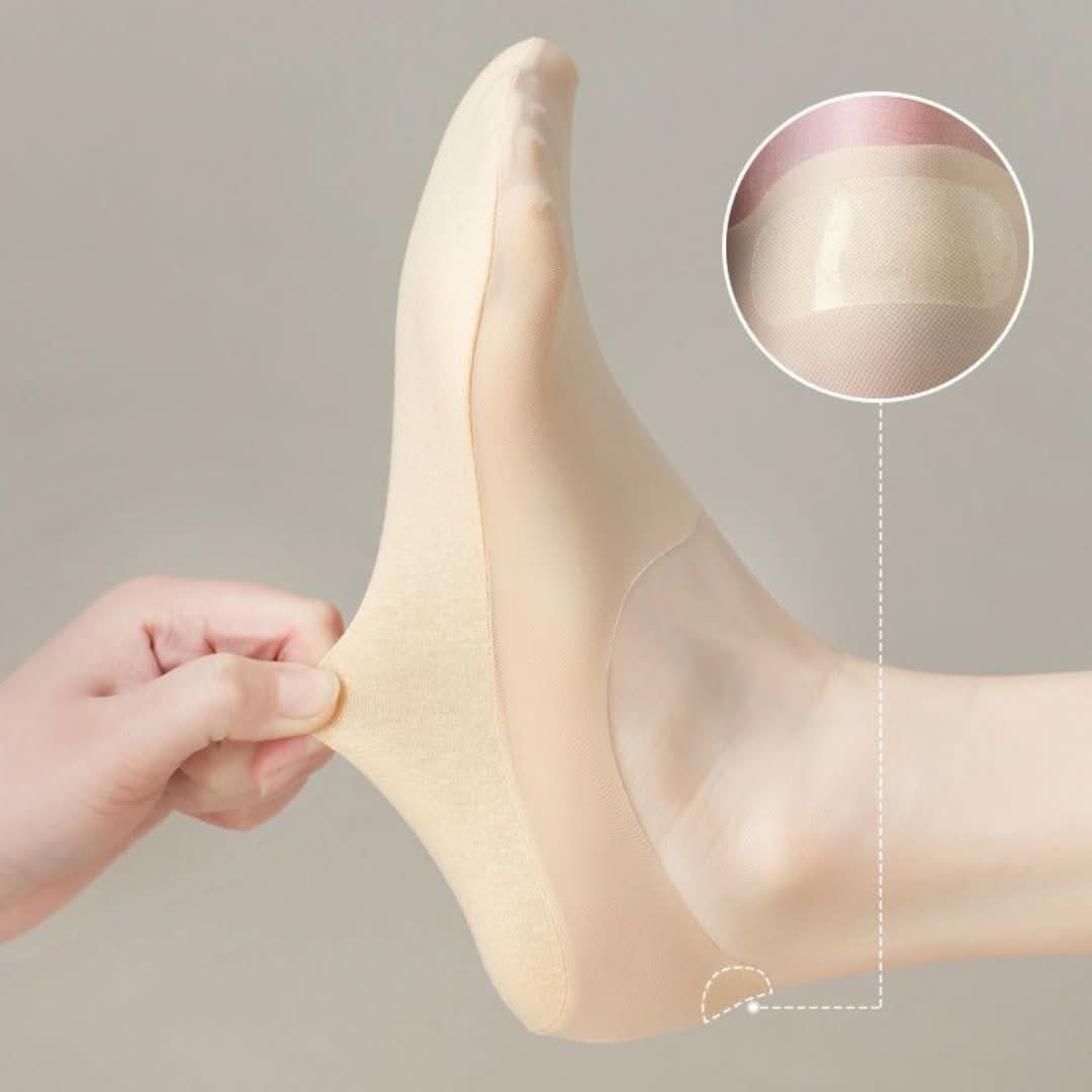 Silk Serene | Transparent Non-Slip Socks