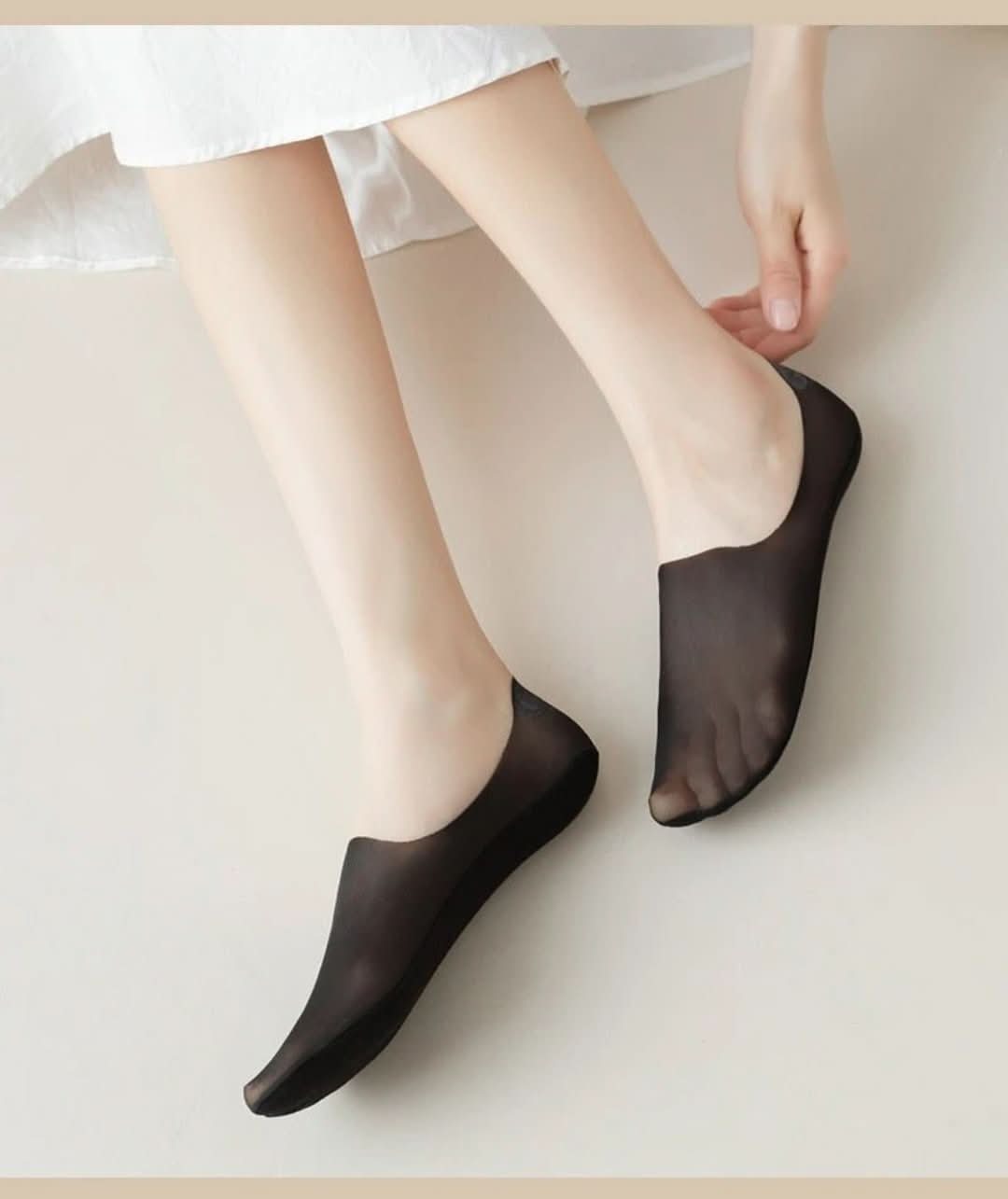 Silk Serene | Transparent Non-Slip Socks