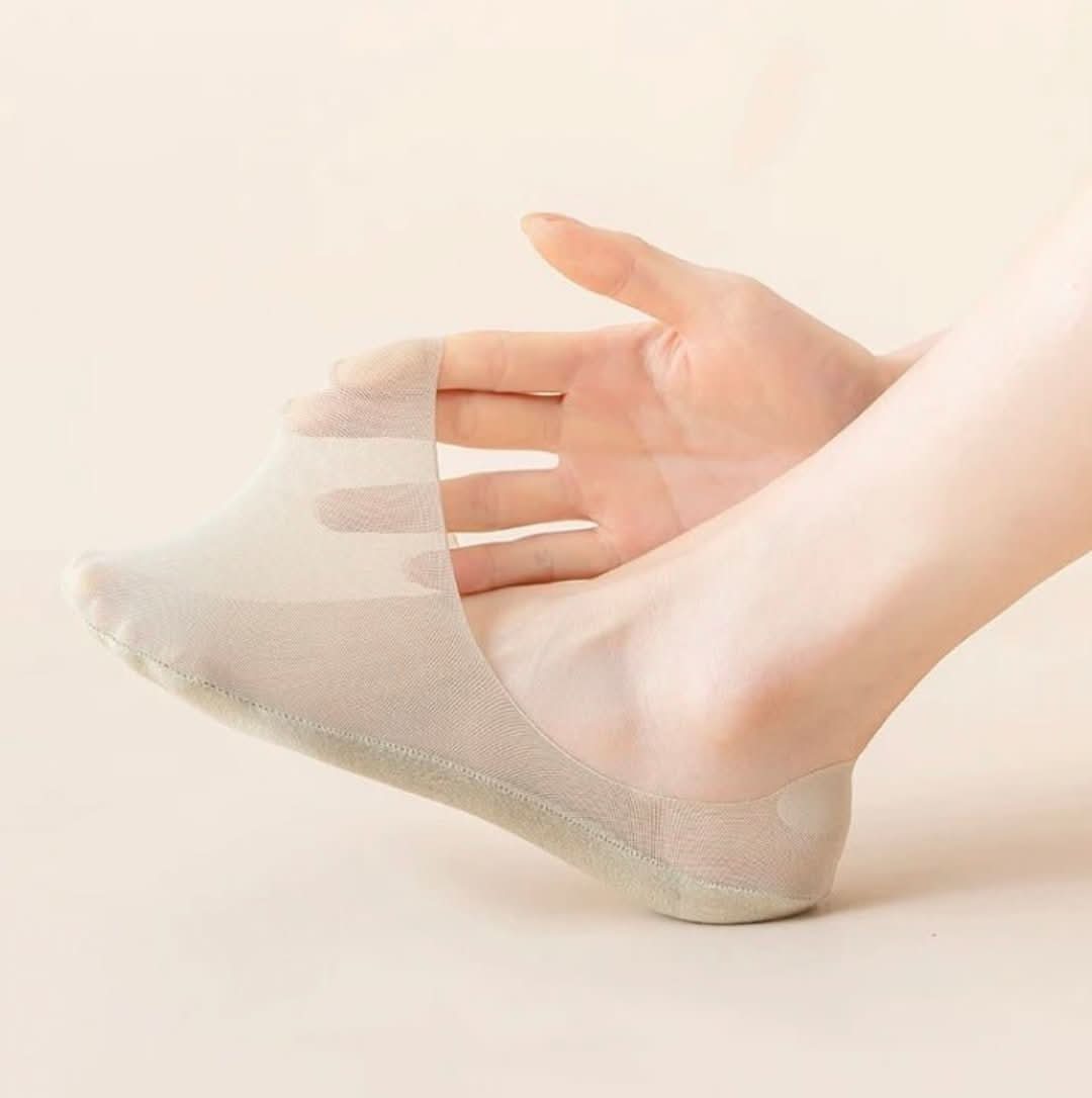 Silk Serene | Transparent Non-Slip Socks