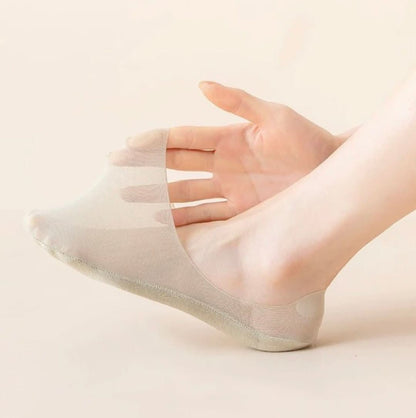 Silk Serene | Transparent Non-Slip Socks