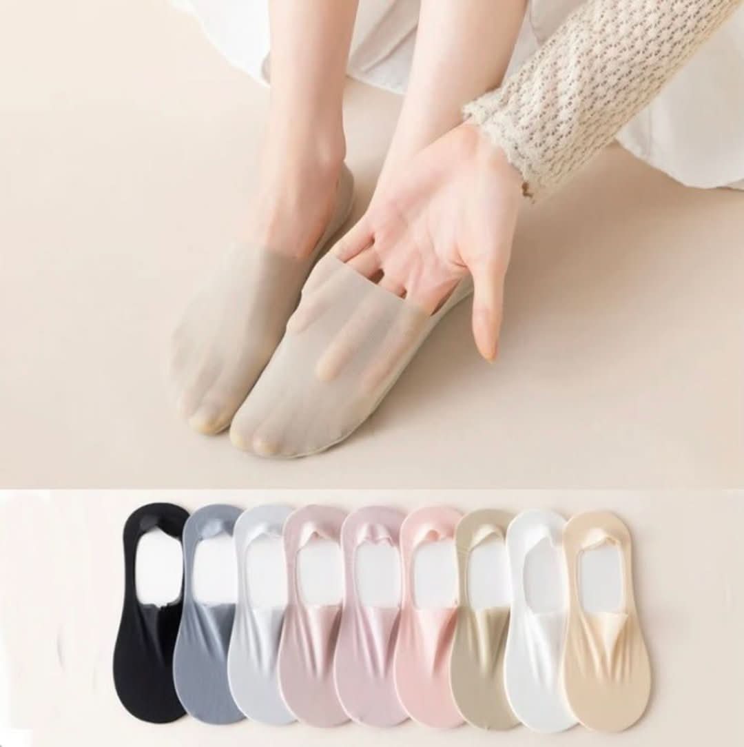 Silk Serene | Transparent Non-Slip Socks