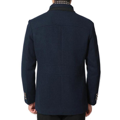 Sjoerd | Manteau avec écharpe amovible en laine et cachemire pour homme
