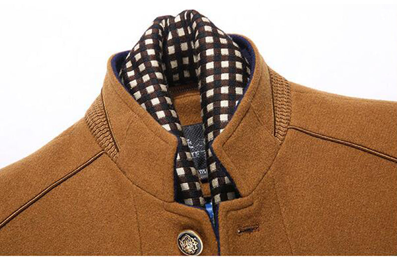 Sjoerd | Manteau avec écharpe amovible en laine et cachemire pour homme