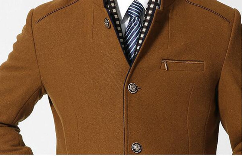Sjoerd | Manteau avec écharpe amovible en laine et cachemire pour homme