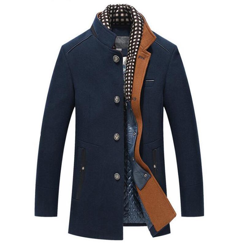 Sjoerd | Manteau avec écharpe amovible en laine et cachemire pour homme