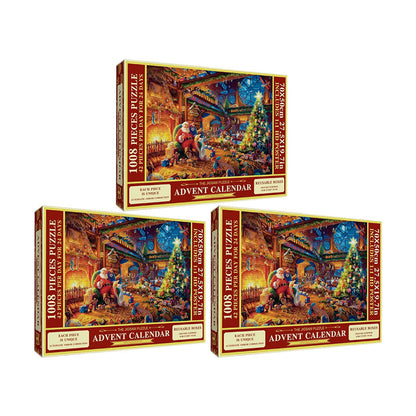 Christmas Puzzle Advent Calendar – 1008 Pieces, Daily Puzzle Fun