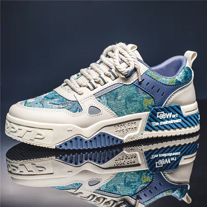 Finn | Art-inspired blue and white men's shoes