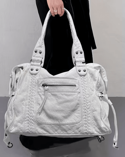 Ladies' Spacious Handbag with Adjustable Shoulder Strap and Zip