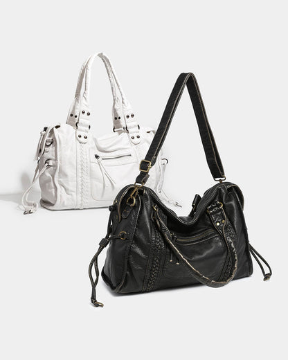 Ladies' Spacious Handbag with Adjustable Shoulder Strap and Zip