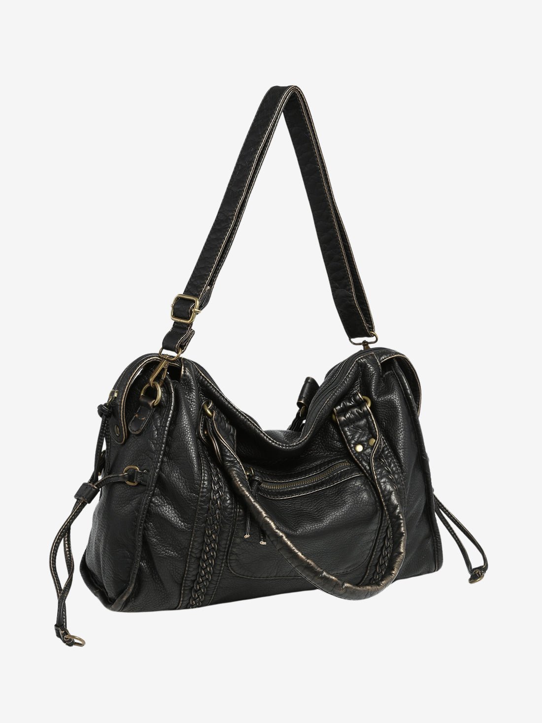 Ladies' Spacious Handbag with Adjustable Shoulder Strap and Zip