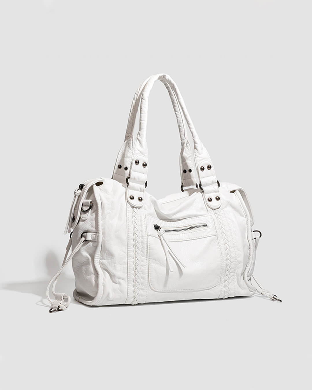 Ladies' Spacious Handbag with Adjustable Shoulder Strap and Zip