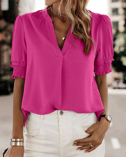 Sofie | Blouse à manches courtes et col en V