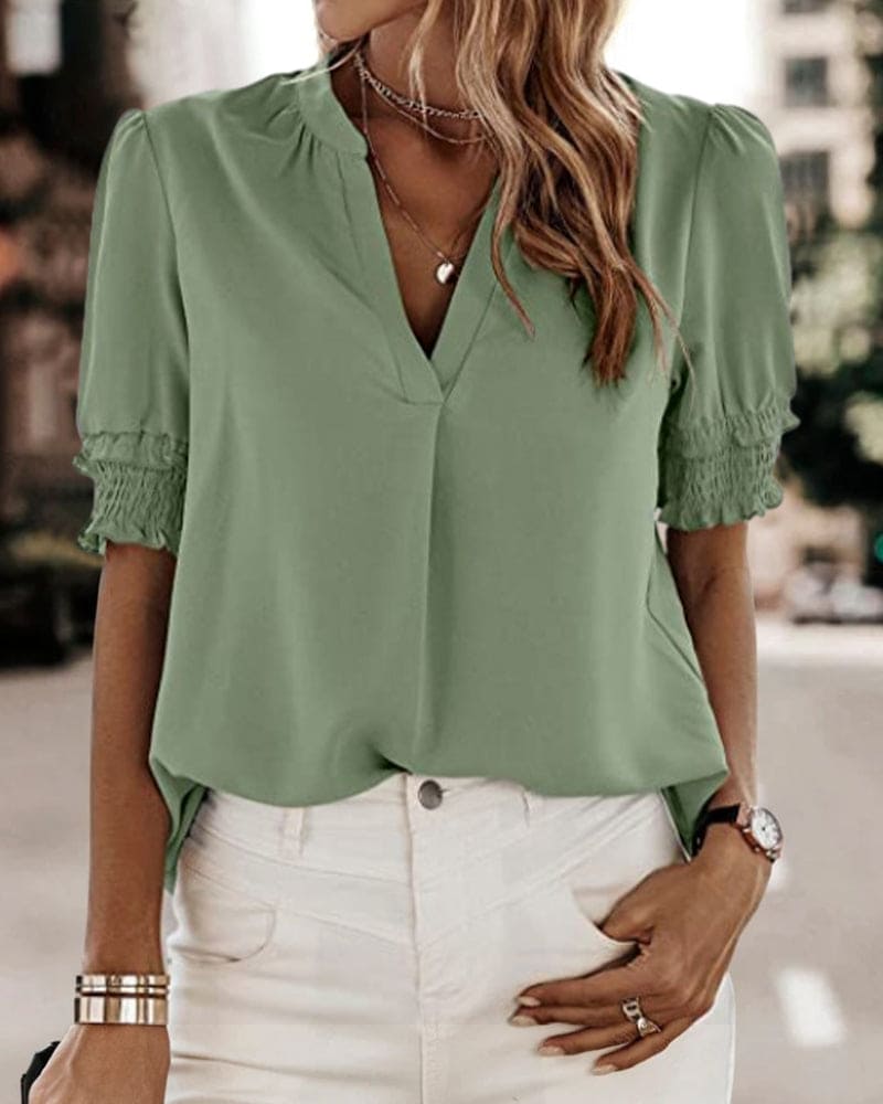 Sofie | Blouse à manches courtes et col en V