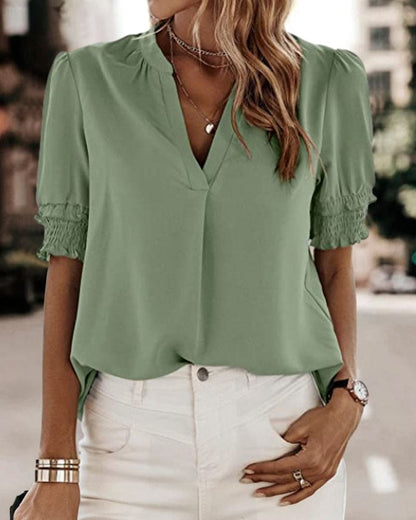 Sofie | Blouse à manches courtes et col en V