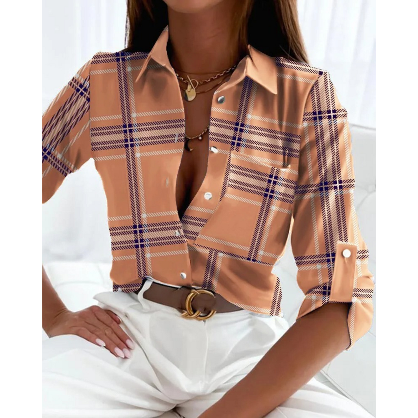 Sofie | Blouse élégante pour femmes au style professionnel avec un imprimé doublé