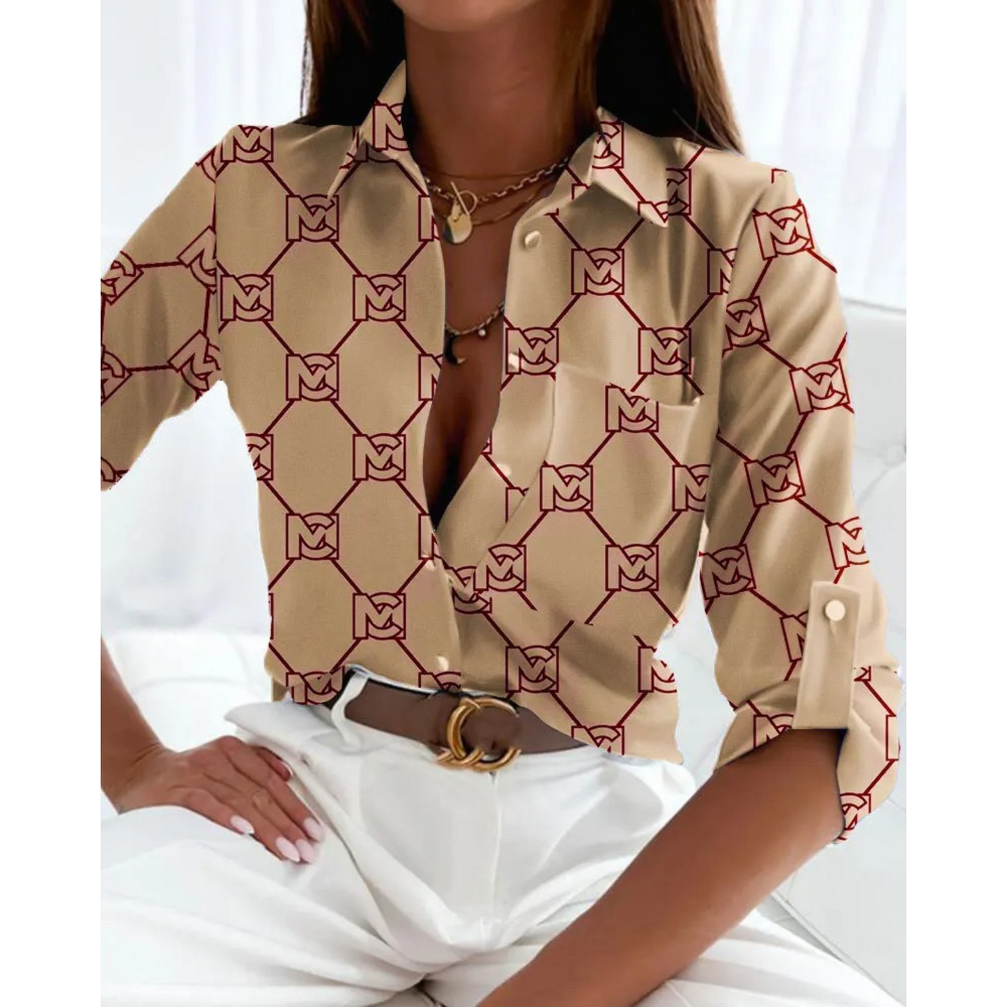 Sofie | Blouse élégante pour femmes au style professionnel avec un imprimé doublé