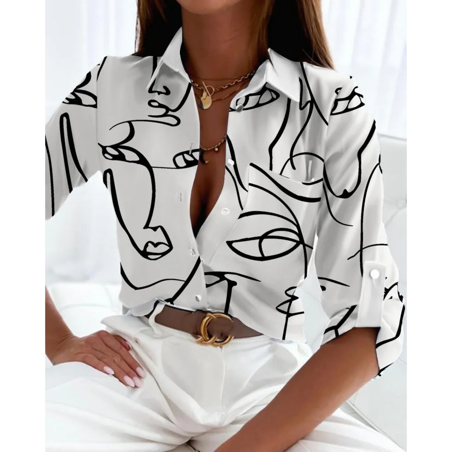 Sofie | Blouse élégante pour femmes au style professionnel avec un imprimé doublé