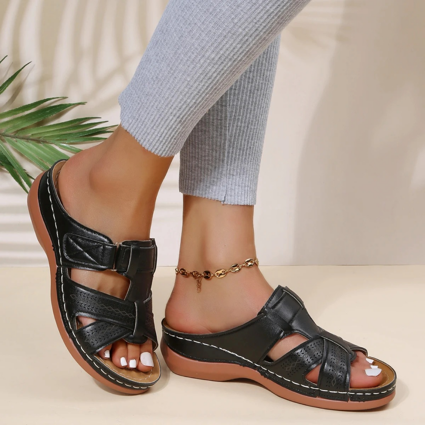Sofie | Sandales en cuir pour femmes avec bout ouvert