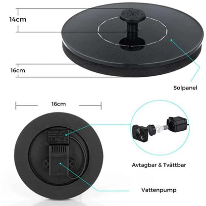 Solar Pond Fountain with Floating Design and Multiple Spray Modes