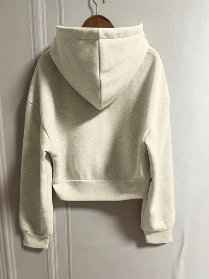 Sophie | Sweat à capuche uni avec zip et cordon de serrage