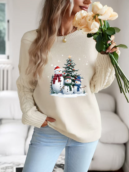 Sophie | Pull de Noël à motif bonhomme de neige festif