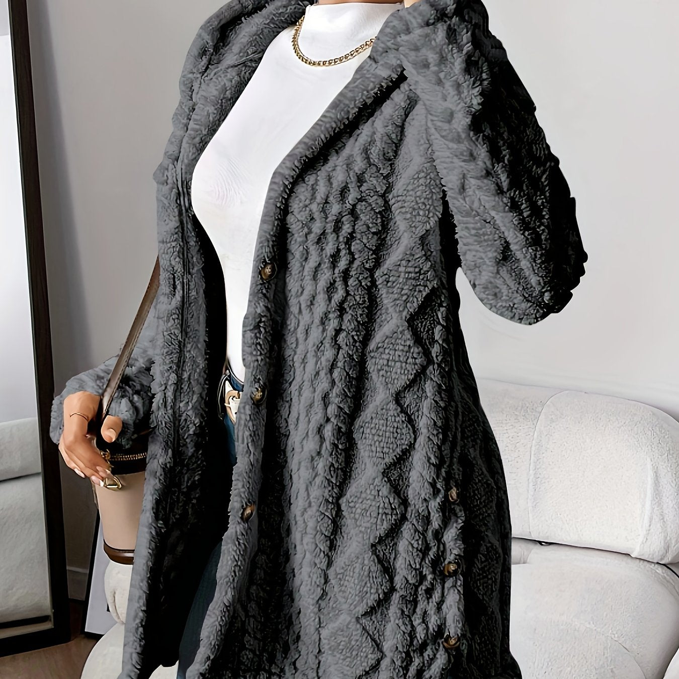Sophie | Manteau à capuche en peluche douce