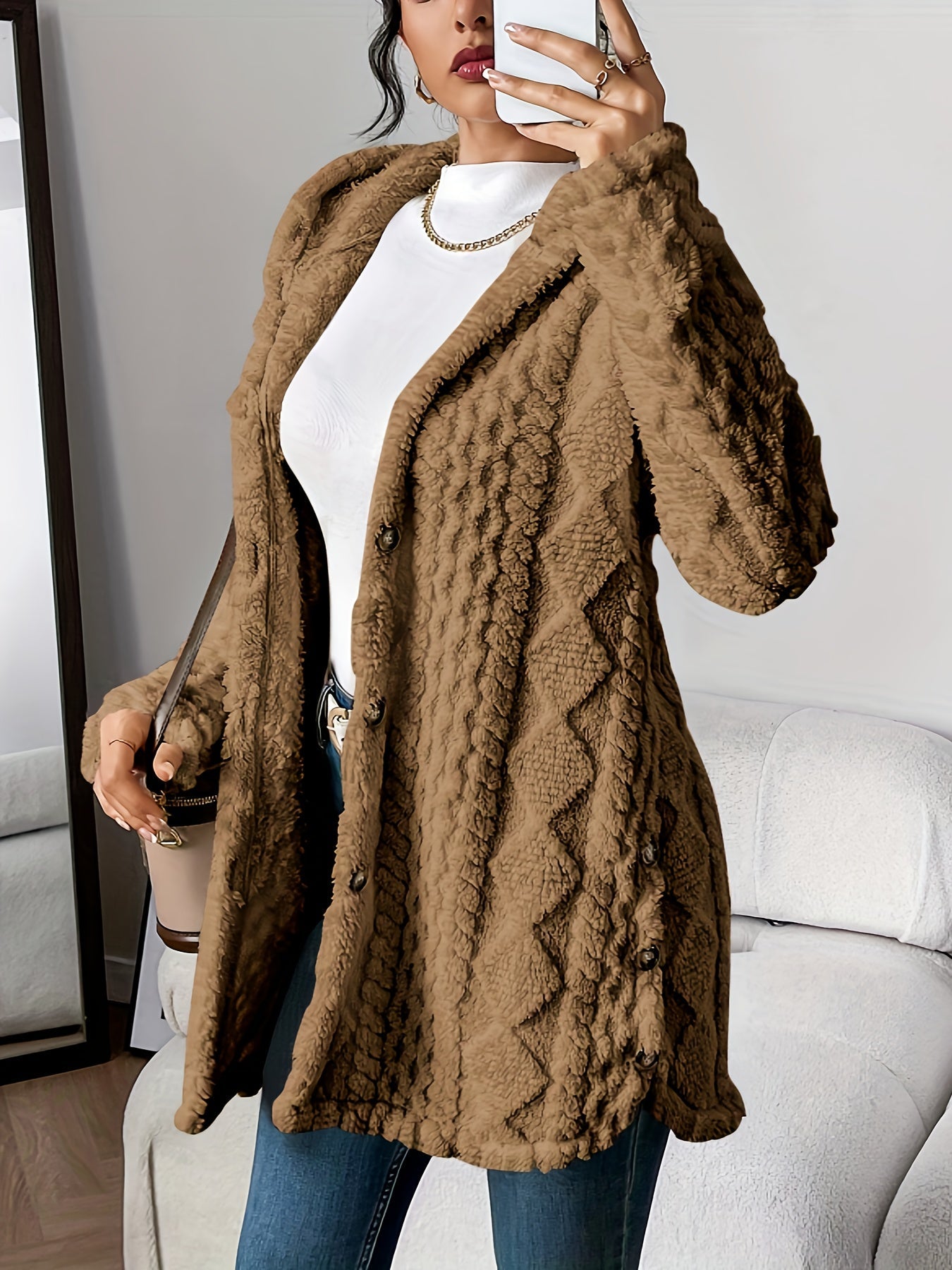 Sophie | Manteau à capuche en peluche douce