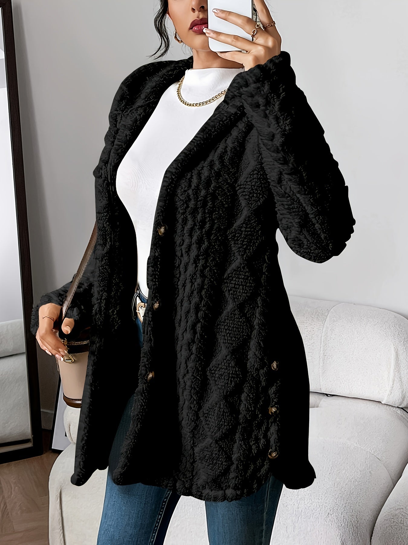 Sophie | Manteau à capuche en peluche douce