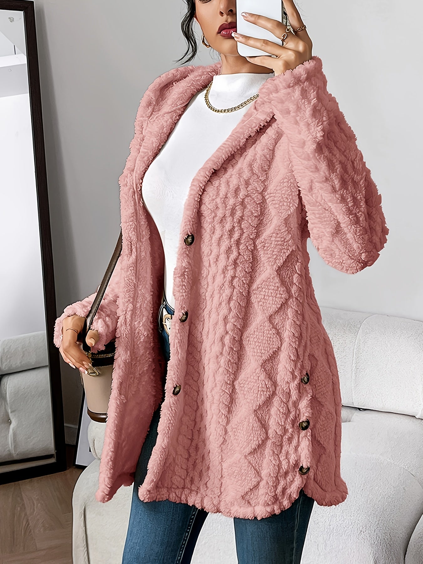 Sophie | Manteau à capuche en peluche douce