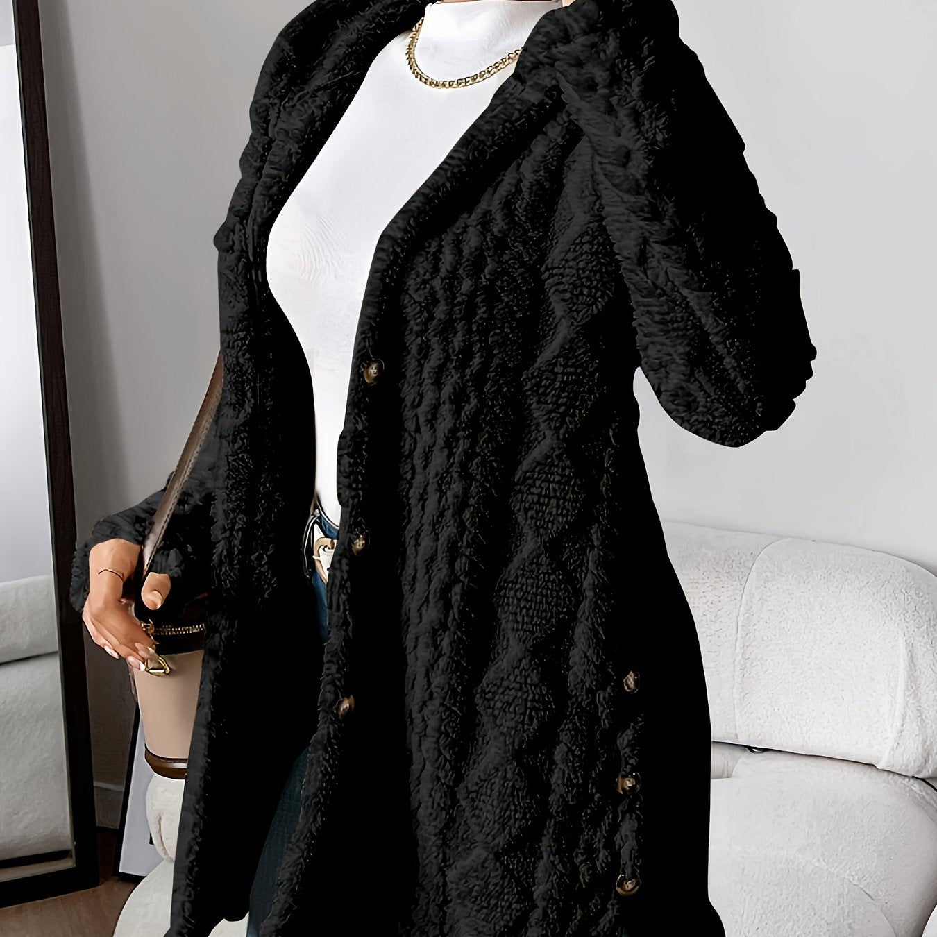 Sophie | Manteau à capuche en peluche douce